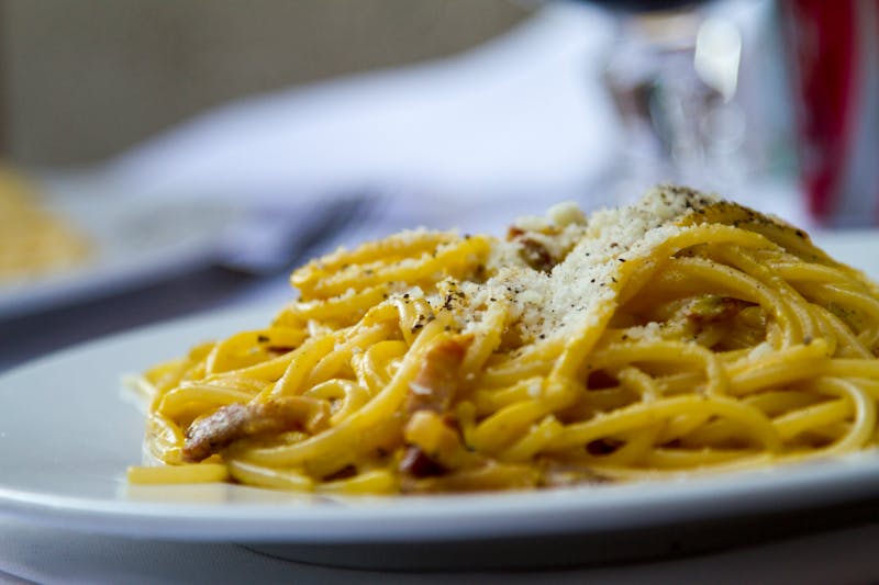 spaghetti carbonara pasta at Pizza luce