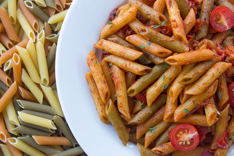 pasta arrabbiata spicy tomato sauce vegetarian